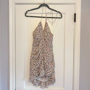 Floral Halter Rouched Floral Dress